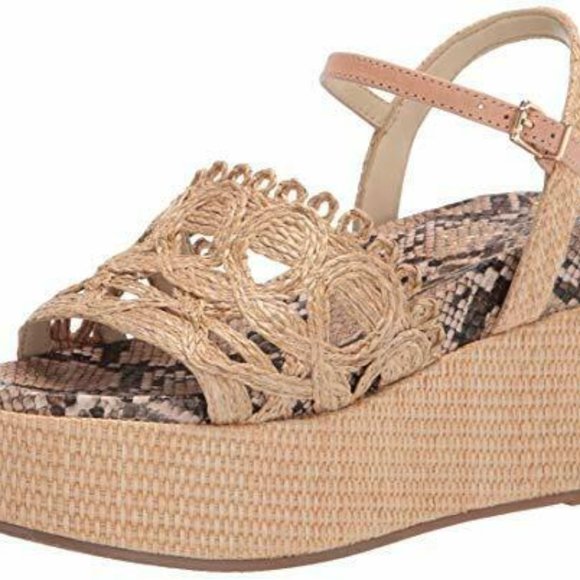 Jessica Simpson $89 Camilia Wedge Sandals Natural Rattan Sz 10 NIB ! - Picture 3 of 3